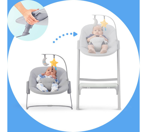 kinderkraft Шезлонг-качалка calmee серый (до 9 кг.)