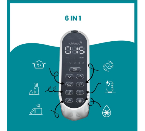 babymoov a001124 robot multifunctional 5 in 1 "nutribaby+" (gri)