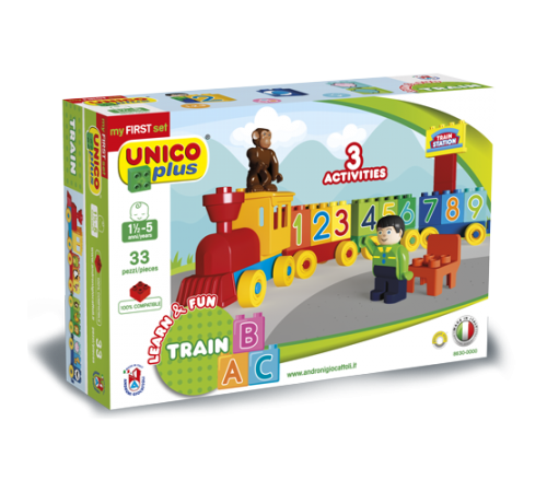 Androni 8630-0000 Конструктор Unico Plus "Поезд ABC" (33 дет.) Детский магазин в Кишиневе в Молдове androni 8630-0000 Конструктор unico plus "Поезд abc" (33 дет.)