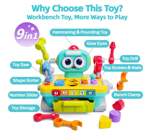 hola toys he8975 set de joc sortator 9 &icirc;n 1 "robot"