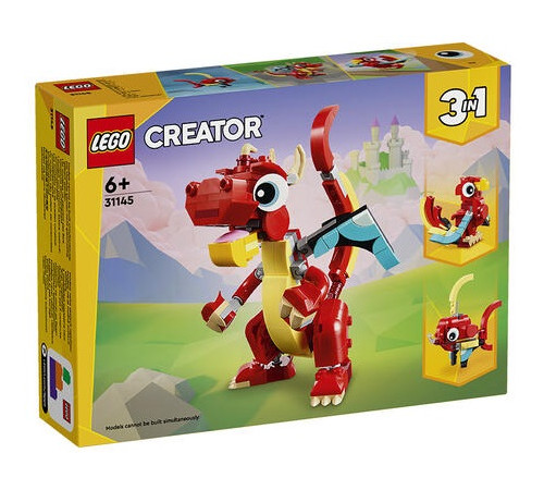  lego creator 31145 constructor 3 în 1 "dragon roșu" (516 el.)