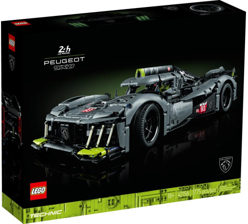 lego technic 42156  Конструктор "Гибридный гиперкар peugeot 9x8 24h le mans" (1775 дет.)