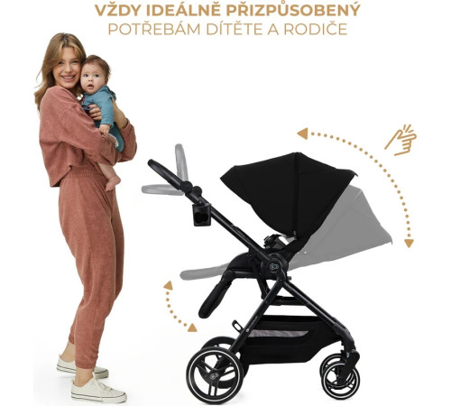 kinderkraft Коляска 2-в-1 yoxi чёрный