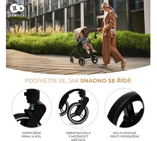 kinderkraft Коляска 2-в-1 yoxi чёрный