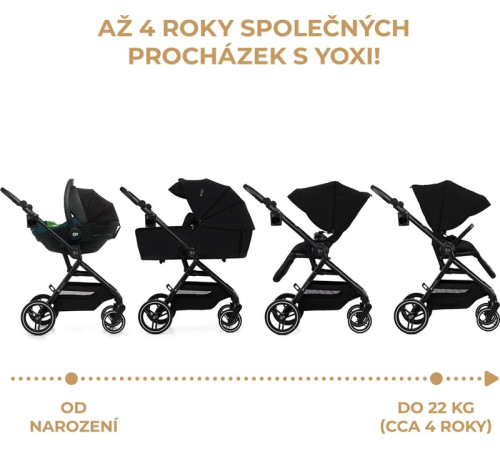 kinderkraft Коляска 2-в-1 yoxi чёрный