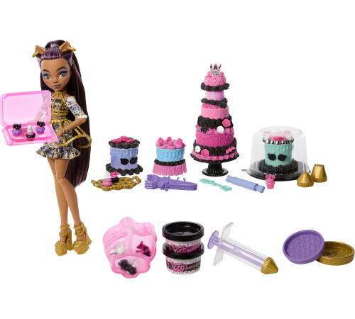 monster high jbg78 Игровой набор "Сладкий торт на день рождения" с куклой "Клодин Вульф" 