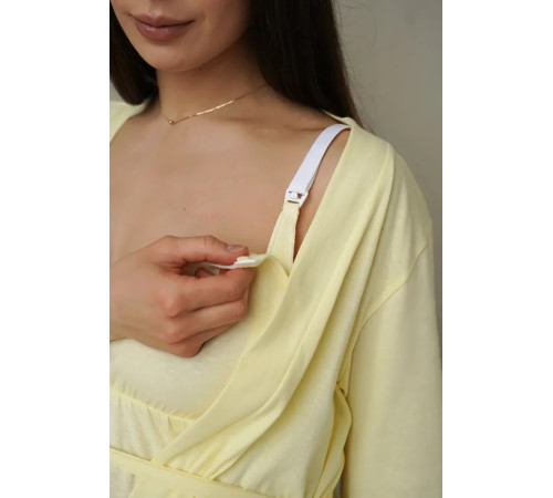 mamindom 24133 cămașă de noapte pentru gravide și alăptare 3xl (galben)