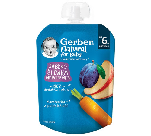  gerber piure "mere-prune-morcov" (6 m +) 80 gr.