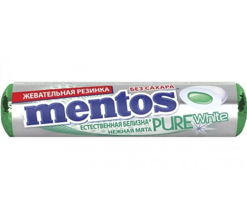 Детское питание в Молдове mentos Жевательная резинка pure white "Нежная мята"(15,5 гр.)