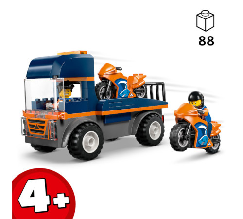 lego city 60491 constructor "transportor de motociclete" (88 el)