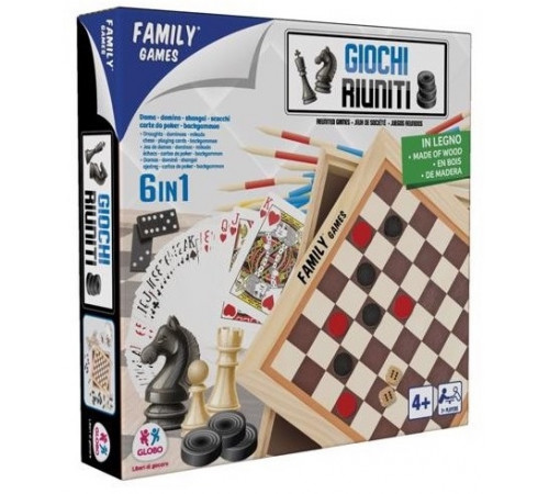  globo 40612 Набор настольных игр 6-в-1 "family games"