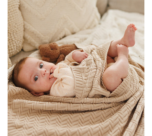 babyono 1647/03 Плед из органического хлопка (75x100 см) бежевый