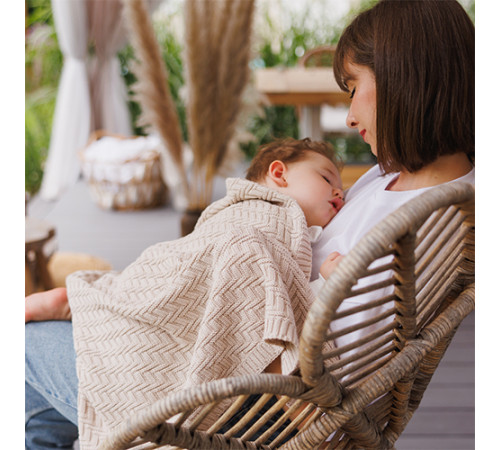 babyono 1647/03 Плед из органического хлопка (75x100 см) бежевый