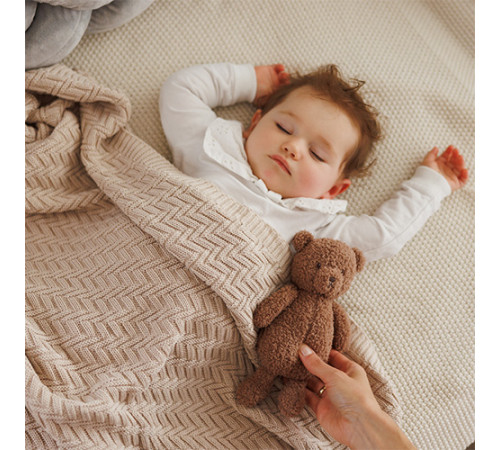 babyono 1647/03 Плед из органического хлопка (75x100 см) бежевый