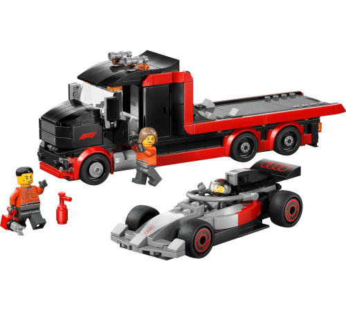 lego city 60493 constructor "camion f1 cu mașină de curse audi f1" (508 el.)