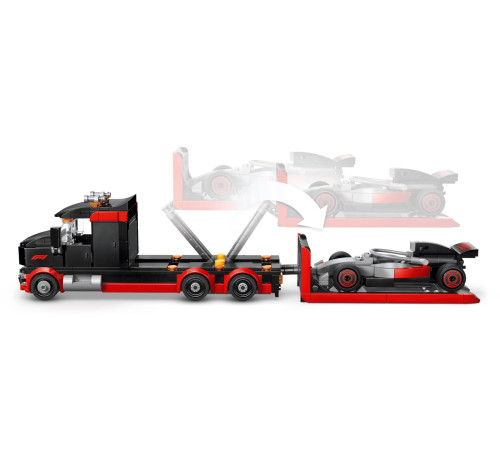 lego city 60493 constructor "camion f1 cu mașină de curse audi f1" (508 el.)