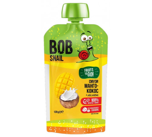  bob snail piure de fructe "smoothie mango-cocos-lamaie" (120 gr.)