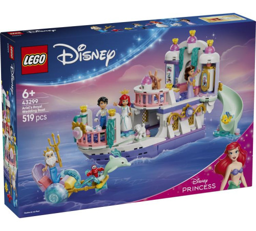  lego disney 43299 Конструктор "Королевский свадебный корабль Ариэль" (519 дет.)