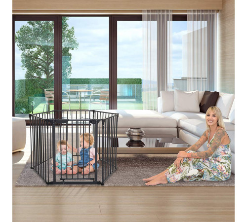 dreambaby g2161bb Ворота безопасности 6 секций "royale converta 3 in1" (до 3,8 м.) черный