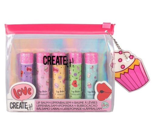 Create it 84531V1 Набор из 5 бальзамов для губ в косметичке  Детский магазин в Кишиневе в Молдове create it 84531v1 Набор из 5 бальзамов для губ в косметичке