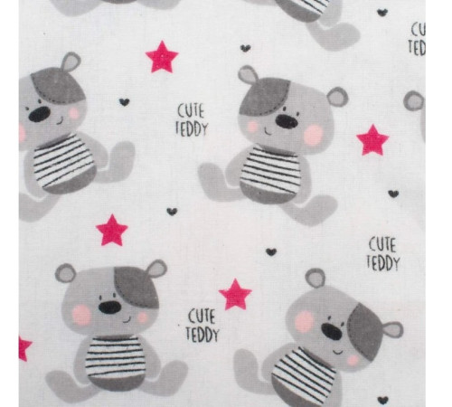 new baby 41782 Фланелевая пеленка непромокаемая "Мишка" (57 x 47 см.) розовый