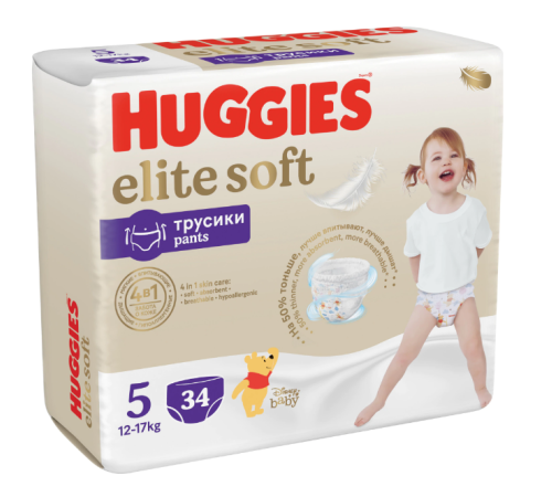  huggies chiloței elite soft 5 (12-17kg), 34 buc