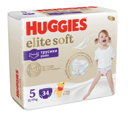 huggies chiloței elite soft 5 (12-17kg), 34 buc