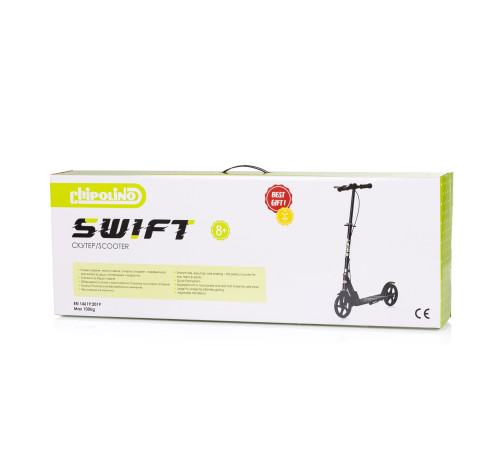 chipolino dsswi0261bk trotinetă cu fr&acirc;nă de m&acirc;nă "swift" (8+) negru