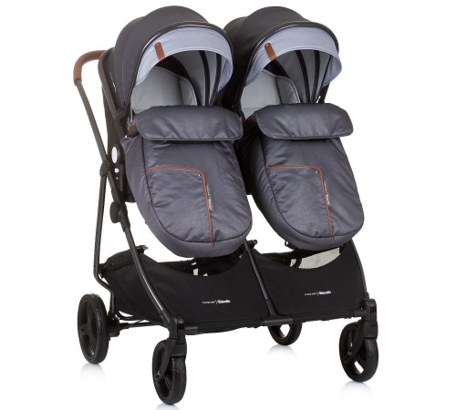 chipolino Коляска для двойни duo smart kbds02402sg серебро/серый
