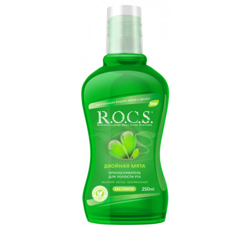 r.o.c.s. apă de gură "menta dublă" (474713) 250 ml.