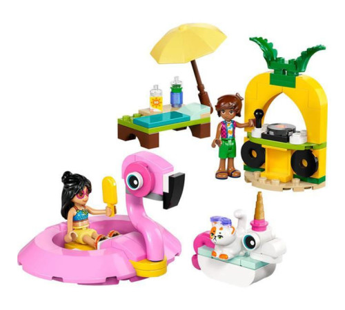 lego friends 42658 constructor "petrecere la piscină cu unicornul și flamingo" (99 el.)