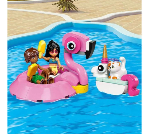 lego friends 42658 constructor "petrecere la piscină cu unicornul și flamingo" (99 el.)