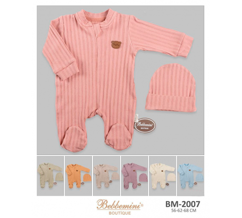  bebbemini bm-2007 Комбинезон + шапка (56/62/68 см.) в асс.