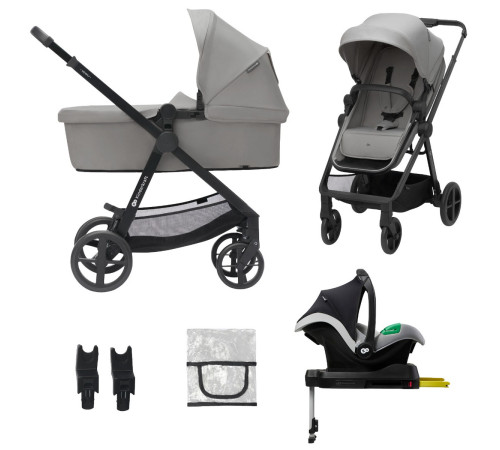 kinderkraft carucior 4in1 newly + mink pro cu baza gri