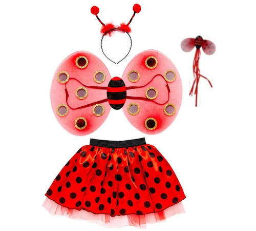 funny fashion zja359658 set aripi de buburuza cu fustita, cerc si bagheta