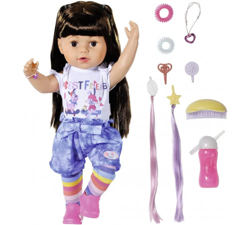  zapf creation 830352 Интерактивная кукла baby born "Сестричка брюнетка" (43 см.)