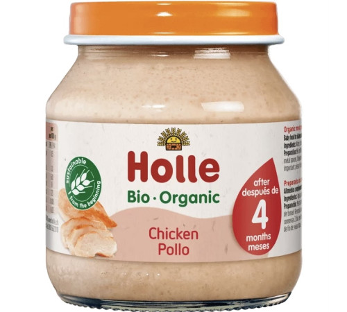 holle bio Пюре куриное (4м+) 125г.