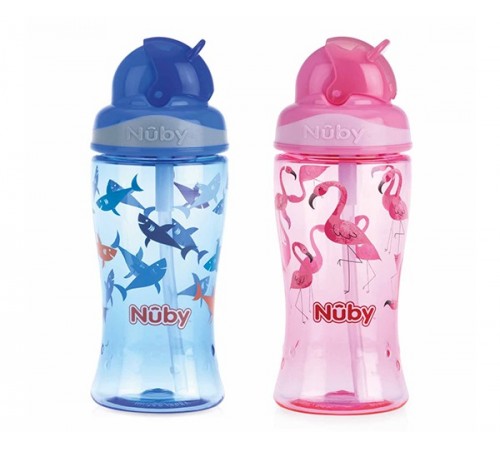  nuby nv0414022 cana "flip-it tritan" cu pai 360 ml. (3 +)