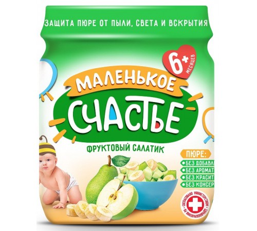  "Маленькое счастье" piure salată de fructe (6 luni+) 90 gr.