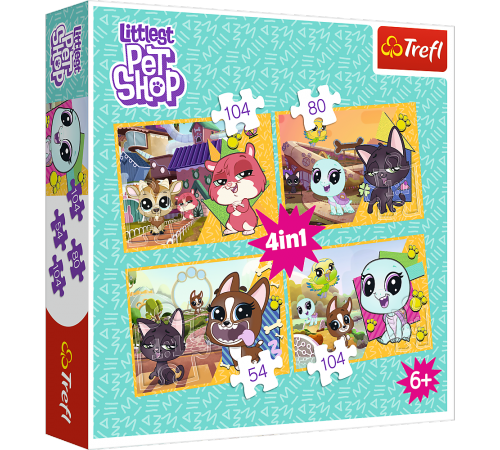 Trefl 34295 Пазлы 4-в-1 "Приятные воспоминания. Littlest Pet Shop" (54/80/2х104 эл.) Детский магазин в Кишиневе в Молдове trefl 34295 Пазлы 4-в-1 "Приятные воспоминания. littlest pet shop" (54/80/2х104 эл.)