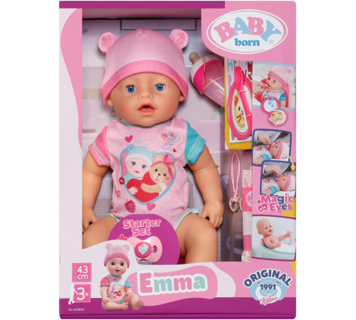  zapf creation 834800 păpușă baby born emma (43 cm.)