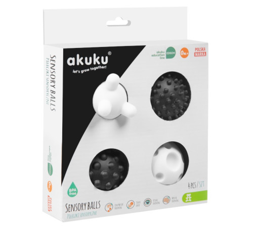  akuku-6930 a0469 Набор Сенсорных Мячиков (чёрно-белый)