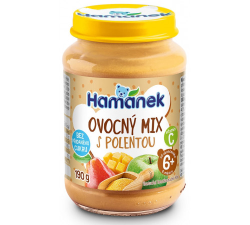  hame piure "hamánek" mix de fructe cu terci de porumb 190 gr. (6m +)