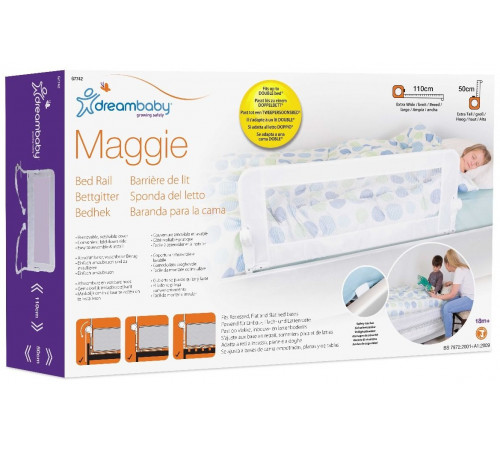 Securitatea copiilor Baby-Boom in Moldova dreambaby g7742 bariera de protectie pe pat universal maggie(110 х50 cm) alb