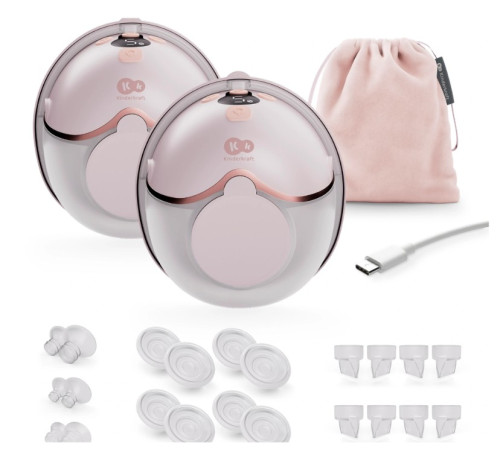 kinderkraft Двойной беспроводной молокоотсос hands-free mamaflow double pink