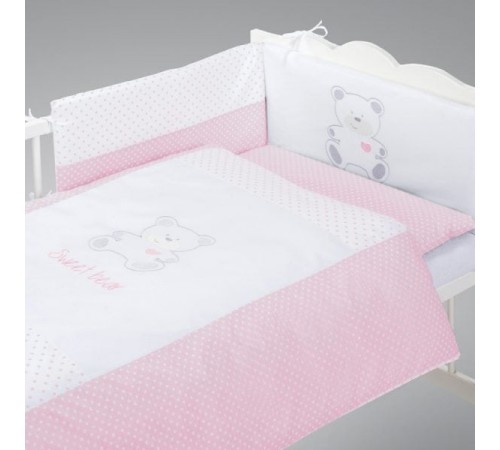  klups h167 lenjerie de pat sweet bear (5 el.) roz