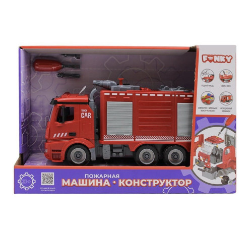Детский магазин в Кишиневе в Молдове funky toys 61114 Пожарная машина- конструктор со звуками, светом и водой (30см)