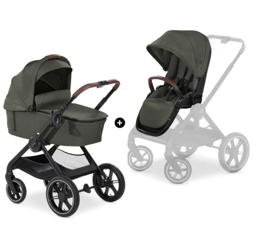 hauck cărucior 2 în 1 walk n care air set dark olive