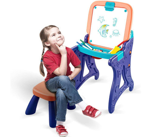 op 200638525 Șevalet pliabil pentru desen 2 în 1 cu scaun