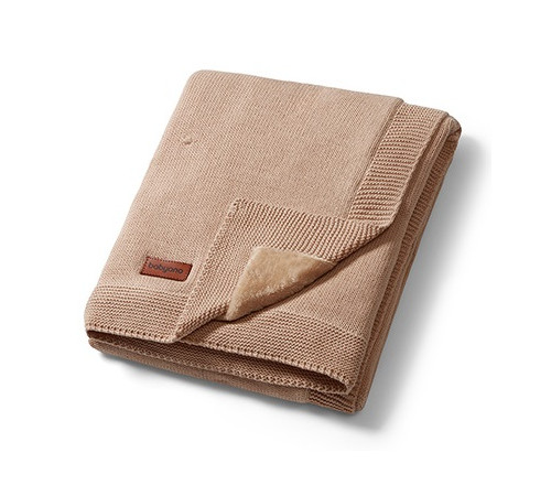  babyono-81472 1671/03 Хлопковый плед с фланелевой подкладкой (75 х 100 см) тёмно-бежевый